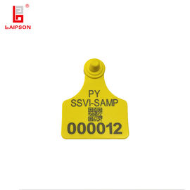 OEM Yellow TPU Cow Identification Tags , Smart Ear Tags For Cattle Laser Print