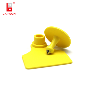 48mm Plastic Pig Ear Tags for Farm Tracking with Visible Laser Marking In Yellow