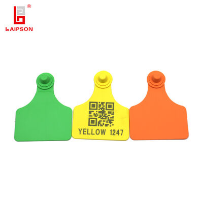 Durable Cattle Ear Tags with Laser Engraving Custom Numbers Logo and Bar Code Suitable for Farm Animals