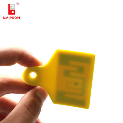 Yellow TPU 60MM UHF Ear Tag For Distance 3-8m