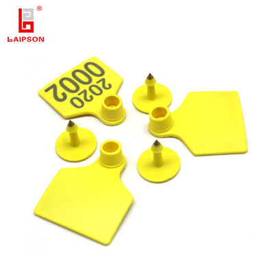 Yellow TPU 60MM UHF Ear Tag For Distance 3-8m
