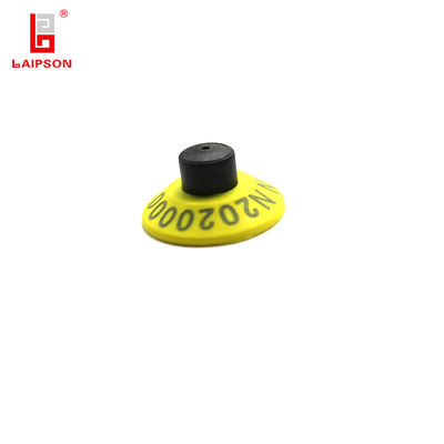 ISO11785 TPU Plastic Round Tamper Proof Livestock Ear Tag For Swine Pig