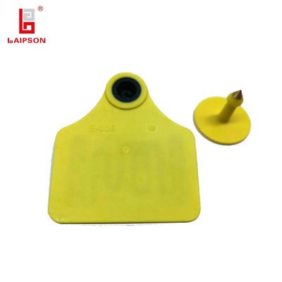 ISO9001 75MM Long Range Tow Pieces UHF RFID Cattle Ear Tags With Closed Head